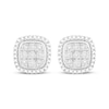 Thumbnail Image 3 of Multi-Diamond Center Cushion-Shaped Necklace & Earrings Gift Set 1/10 ct tw Sterling Silver