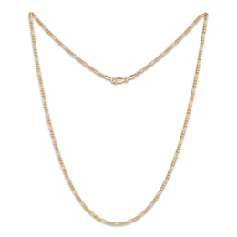 Hollow Figaro Chain Necklace 14K Yellow Gold 18&quot;