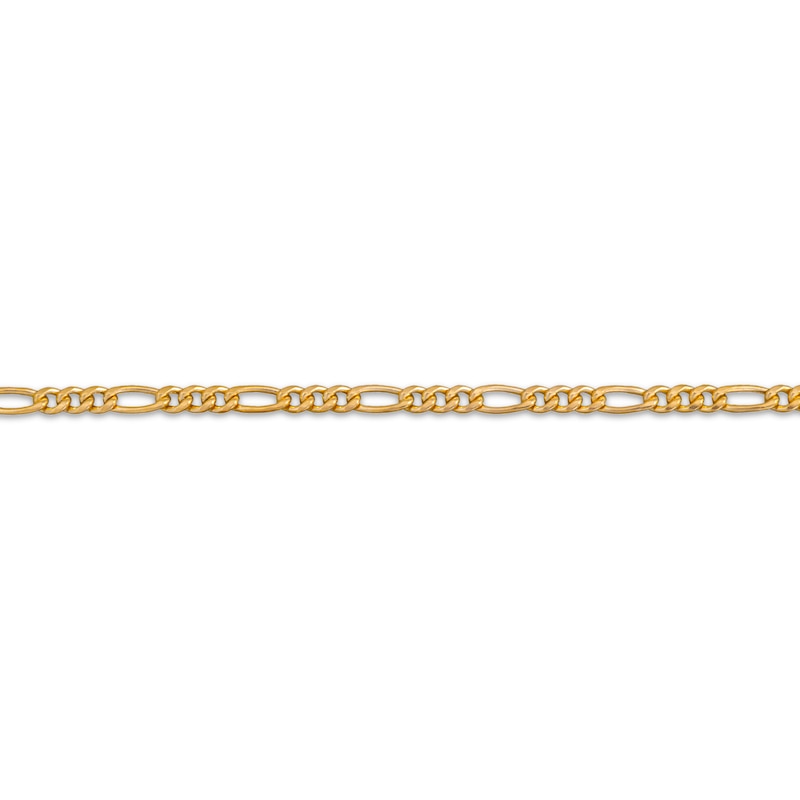 Hollow Figaro Chain Necklace 14K Yellow Gold 18