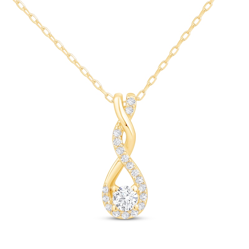 Main Image 1 of Diamond Twist Necklace 1/3 ct tw 10K Yellow Gold 18&quot;