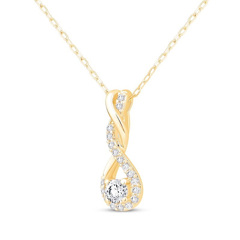 Main Image 2 of Diamond Twist Necklace 1/3 ct tw 10K Yellow Gold 18&quot;