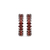 Thumbnail Image 2 of Marquise-cut Garnet Hoop Earrings Sterling Silver