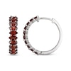 Thumbnail Image 3 of Marquise-cut Garnet Hoop Earrings Sterling Silver