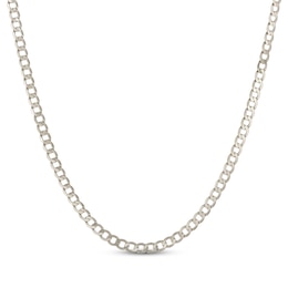 Curb Chain Necklace 5mm Solid 10K White Gold 22&quot;