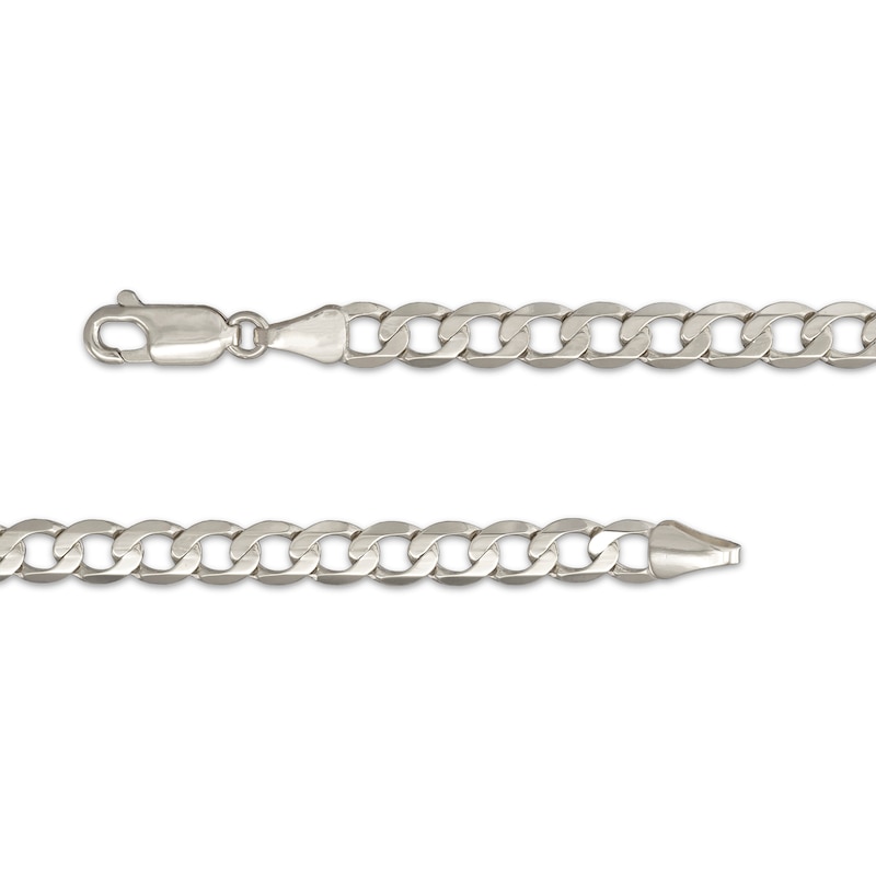 Main Image 2 of Curb Chain Necklace 5mm Solid 10K White Gold 22&quot;