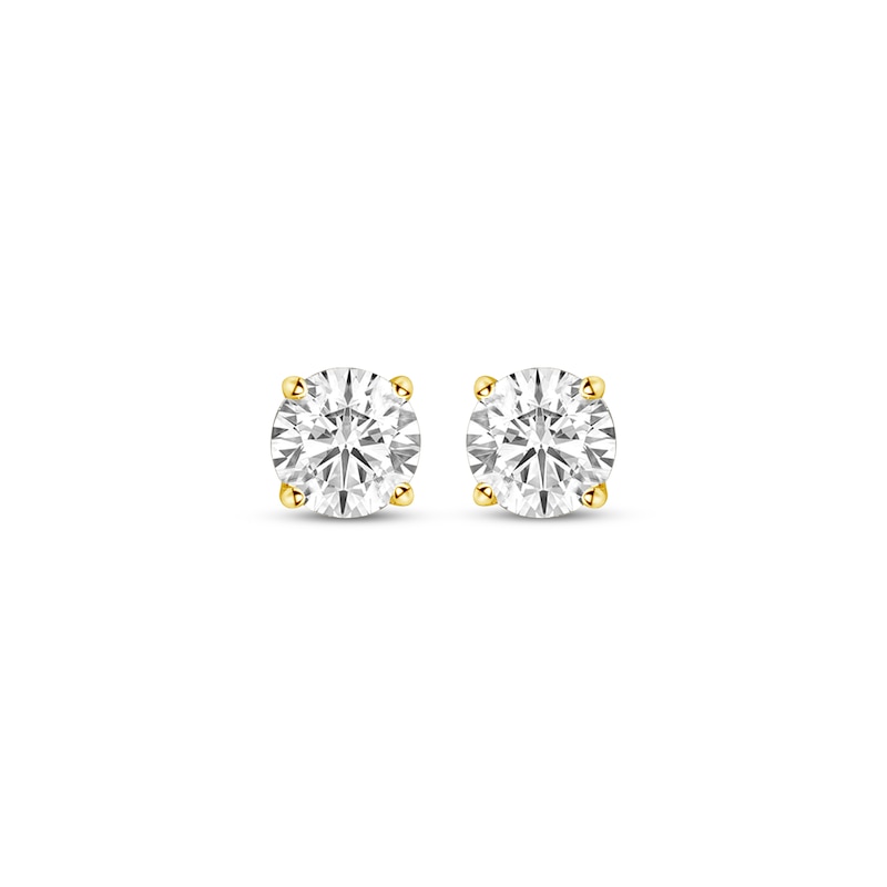 Certified Round-Cut Diamond Solitaire Stud Earrings 1/2 ct tw 14K ...