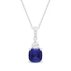 Thumbnail Image 1 of Cushion-Cut Blue Lab-Created Sapphire & White Lab-Created Sapphire Necklace Sterling Silver 18&quot;