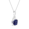 Thumbnail Image 2 of Cushion-Cut Blue Lab-Created Sapphire & White Lab-Created Sapphire Necklace Sterling Silver 18&quot;