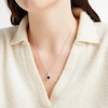 Thumbnail Image 3 of Cushion-Cut Blue Lab-Created Sapphire & White Lab-Created Sapphire Necklace Sterling Silver 18&quot;