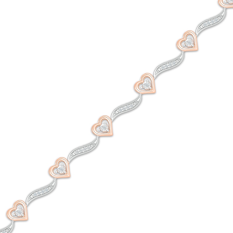 14KY Diamond Heart Toggle Bracelet 001-170-01620, Ross Elliott Jewelers