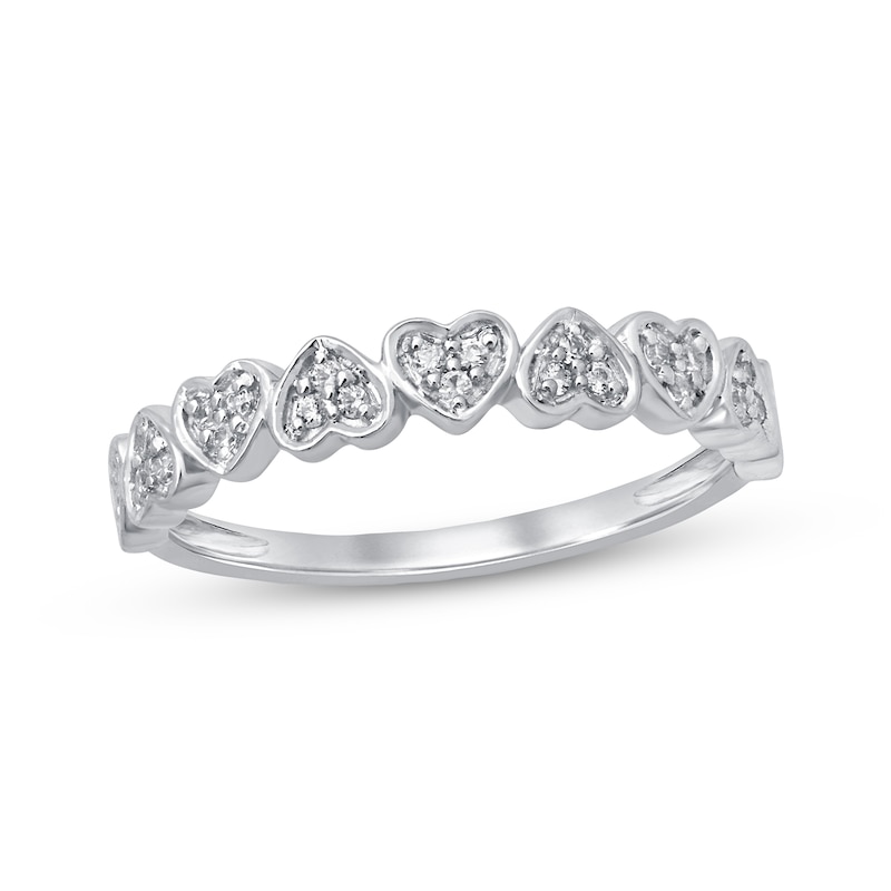 Main Image 1 of Diamond Heart Ring 1/8 ct tw Round-cut Sterling Silver