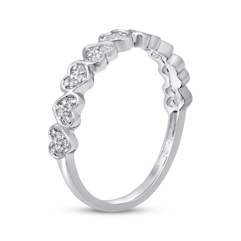 Main Image 2 of Diamond Heart Ring 1/8 ct tw Round-cut Sterling Silver