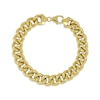 Thumbnail Image 1 of Hollow Puff Curb Chain Bracelet 10.3mm 10K Yellow Gold 8&quot;