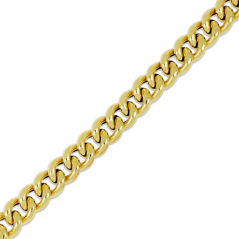 Hollow Puff Curb Chain Bracelet 10.3mm 10K Yellow Gold 8"