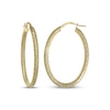 Thumbnail Image 1 of Italian Brilliance Diamond-Cut Oval Hoop Earrings 14K Yellow Gold 39.5mm