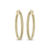 Thumbnail Image 2 of Italian Brilliance Diamond-Cut Oval Hoop Earrings 14K Yellow Gold 39.5mm