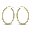 Thumbnail Image 3 of Italian Brilliance Diamond-Cut Oval Hoop Earrings 14K Yellow Gold 39.5mm