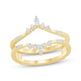 Now + Forever Marquise & Round-Cut Diamond Contour Enhancer Ring 1/4 ct tw 14K Yellow Gold