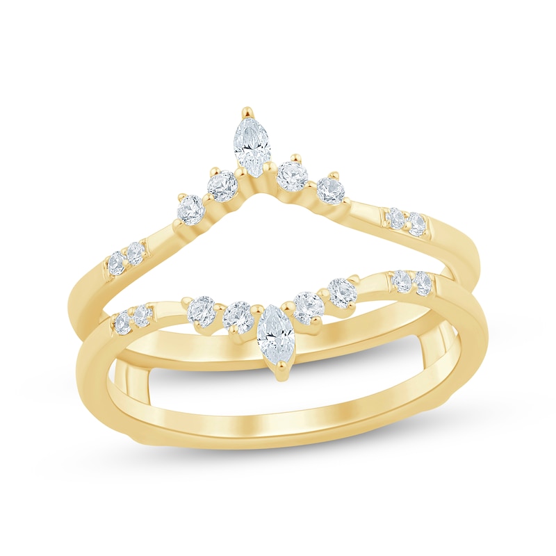 Main Image 1 of Now + Forever Marquise & Round-Cut Diamond Contour Enhancer Ring 1/4 ct tw 14K Yellow Gold