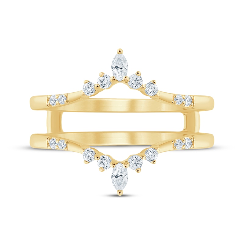 Main Image 3 of Now + Forever Marquise & Round-Cut Diamond Contour Enhancer Ring 1/4 ct tw 14K Yellow Gold