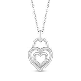 Hallmark Diamonds Heart Lock Necklace Sterling Silver 18&quot;