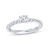 Thumbnail Image 1 of Now + Forever East West Oval-Cut Diamond Solitaire Rope Shank Engagement Ring 1/3 ct tw 14K White Gold (I/I2)