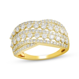 Lab-Created Diamonds by KAY Multi-Row Crossover Ring 1 ct tw 10K Yellow Gold