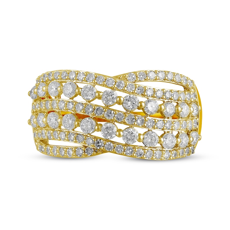 Lab-Created Diamonds by KAY Multi-Row Crossover Ring 1 ct tw 10K Yellow Gold