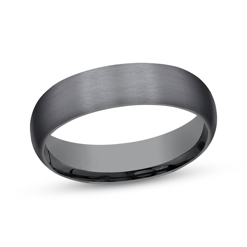 Main Image 1 of Satin-Finish Wedding Band Dark Gray Tantalum 6mm