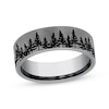 Thumbnail Image 1 of Treeline Pattern Wedding Band Gray Tantalum 7mm