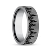 Thumbnail Image 2 of Treeline Pattern Wedding Band Gray Tantalum 7mm