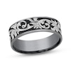 Thumbnail Image 0 of Botanical Pattern Wedding Band Gray Tantalum & Titanium 7.5mm