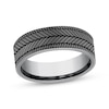 Thumbnail Image 0 of Tire Tread Engraved Wedding Band Gray Tantalum 6.5mm