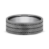 Thumbnail Image 2 of Tire Tread Engraved Wedding Band Gray Tantalum 6.5mm