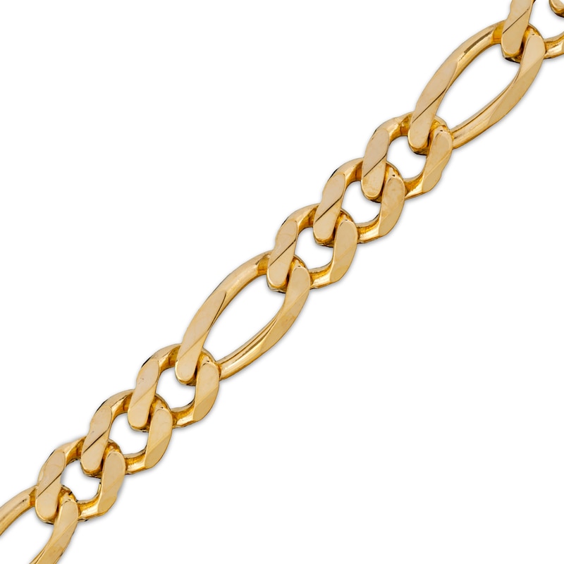 Main Image 3 of Solid Diamond-Cut Figaro Chain Necklace 7.4mm 10K Yellow Gold 22&quot;