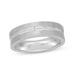 Neil Lane Artistry Men's Baguette-Cut Lab-Grown Diamond Wedding Band 1 ct tw 14K White Gold