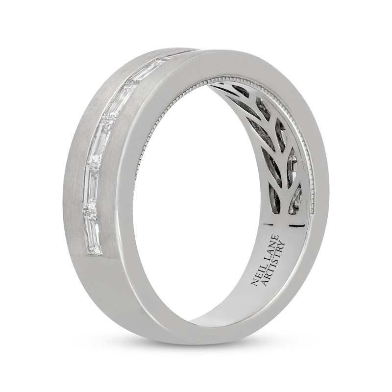 Main Image 2 of Neil Lane Artistry Men's Baguette-Cut Lab-Grown Diamond Wedding Band 1 ct tw 14K White Gold