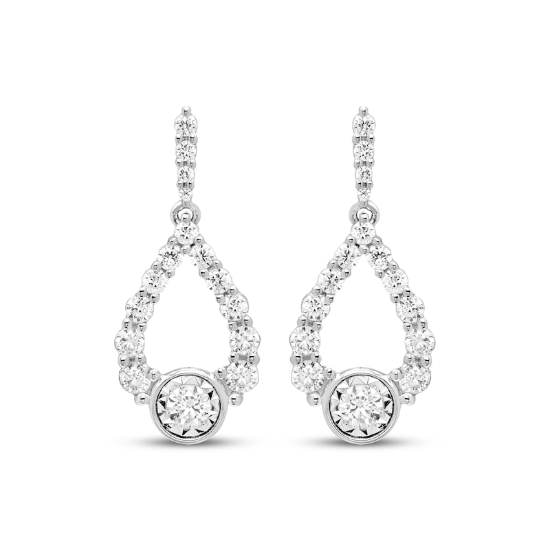 Milestones Diamond Teardrop Dangle Earrings 1/2 ct tw 10K White Gold