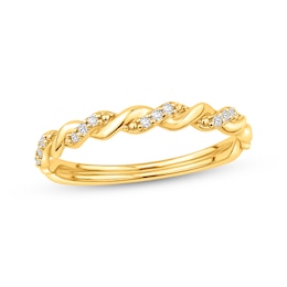 Lab-Created Diamonds by KAY Twist Anniversary Ring 1/20 ct tw 10K Yellow Gold