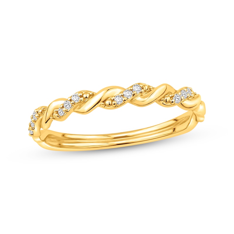 Lab-Created Diamonds by KAY Twist Anniversary Ring 1/20 ct tw 10K Yellow Gold