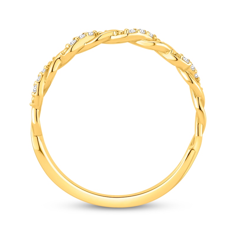 Lab-Created Diamonds by KAY Twist Anniversary Ring 1/20 ct tw 10K Yellow Gold