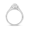 Thumbnail Image 3 of Baguette & Round-Cut Multi-Diamond Halo Engagement Ring 1/2 ct tw 14K White Gold