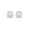 Thumbnail Image 2 of Lab-Grown Diamonds by KAY Double Halo Stud Earrings 1/2 ct tw 10K White Gold