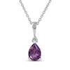 Thumbnail Image 1 of Amethyst & Diamond Necklace 10K White Gold 18&quot;