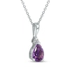 Thumbnail Image 2 of Amethyst & Diamond Necklace 10K White Gold 18&quot;