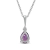 Thumbnail Image 3 of Amethyst & Diamond Necklace 10K White Gold 18&quot;