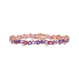 Le Vian Pretty in Pink Amethyst, Pink Tourmaline & Rhodolite Garnet Bracelet 7/8 ct tw Diamonds 14K Strawberry Gold 7&quot;