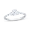 Thumbnail Image 1 of Lab-Grown Diamonds by KAY Oval-Cut & Pear-Shaped Three-Stone Engagement Ring 5/8 ct tw 14K White Gold