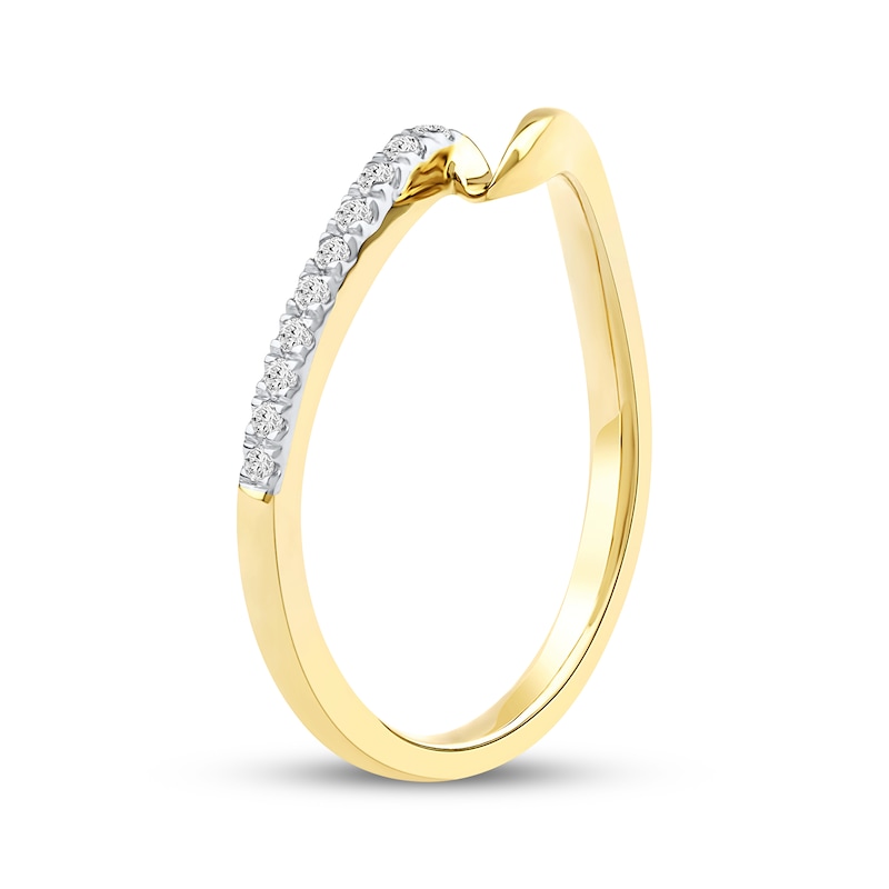 Main Image 2 of Diamond Swirl Anniversary Ring 1/15 ct tw 10K Yellow Gold