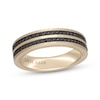 Thumbnail Image 1 of Neil Lane Men’s Black Diamond Hammered Wedding Band 1/3 ct tw 14K Yellow Gold